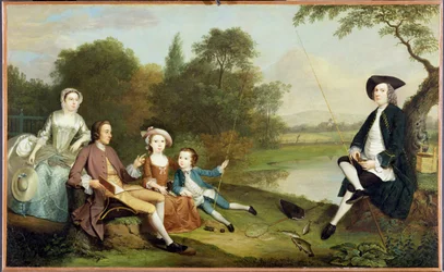 Portrait of a Family, tradisjonelt kjent som Swaine-familien til Fencroft, Cambridgeshire, 1749